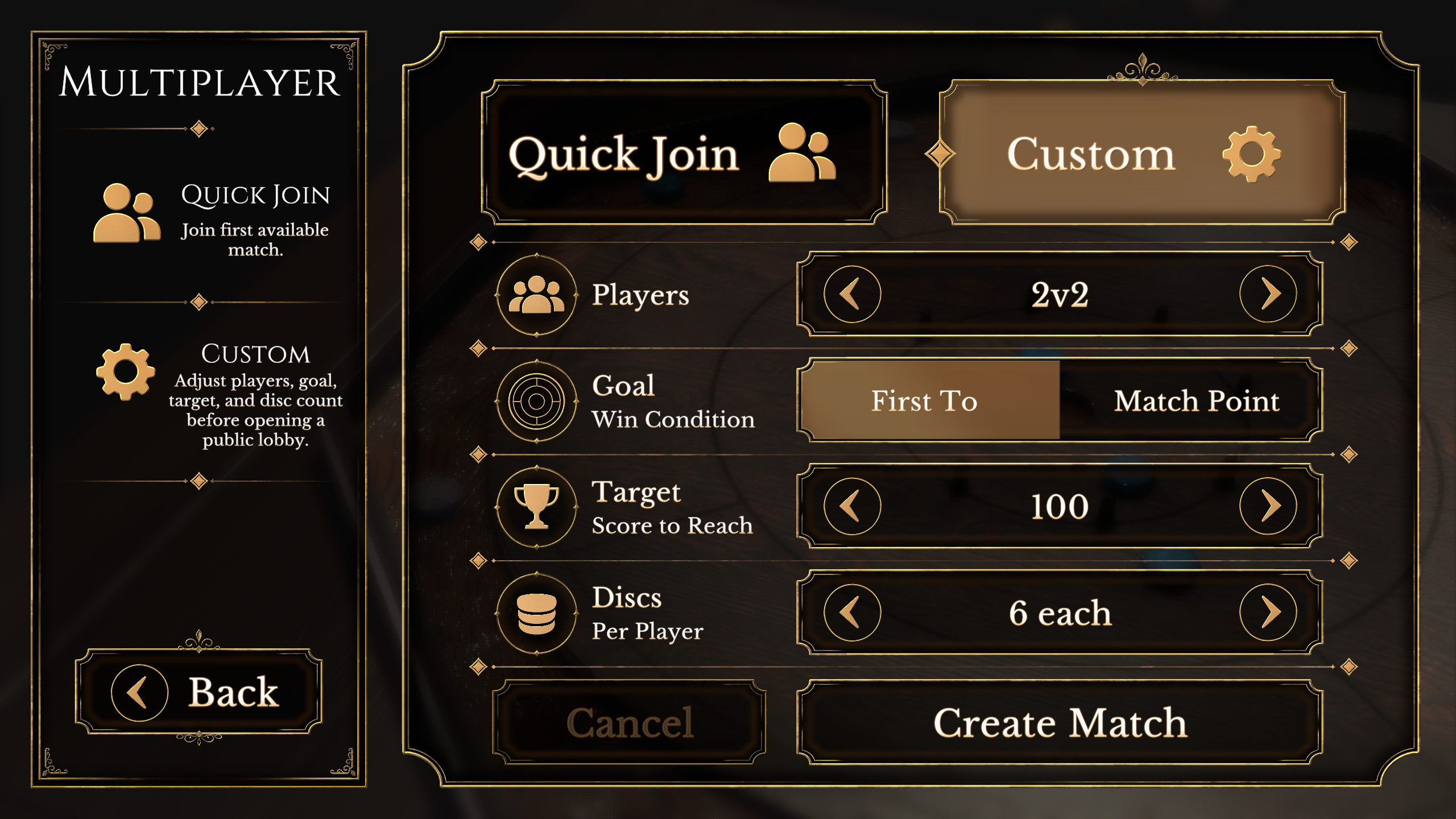 Boardcraft: Crokinole UI screenshot 1